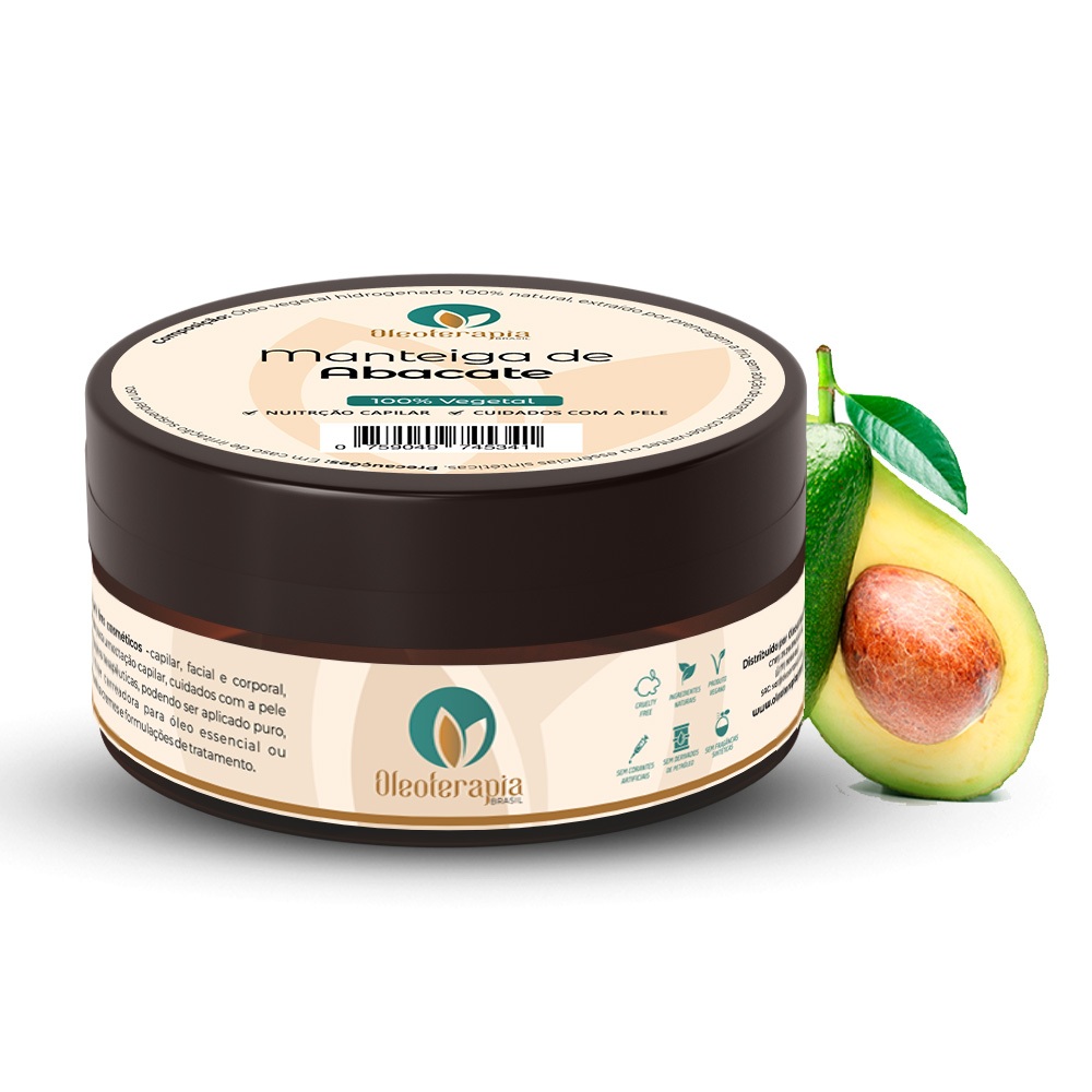 Manteiga de Abacate Pura e 100% natural uso capilar e corporal