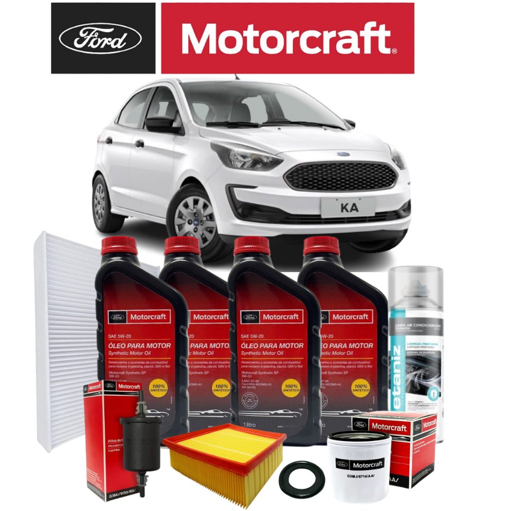 Kit Óleo Motorcraft 5w20 Ford Ka 1.5 3 Cilindros 2018 Até 2021 Original Ford