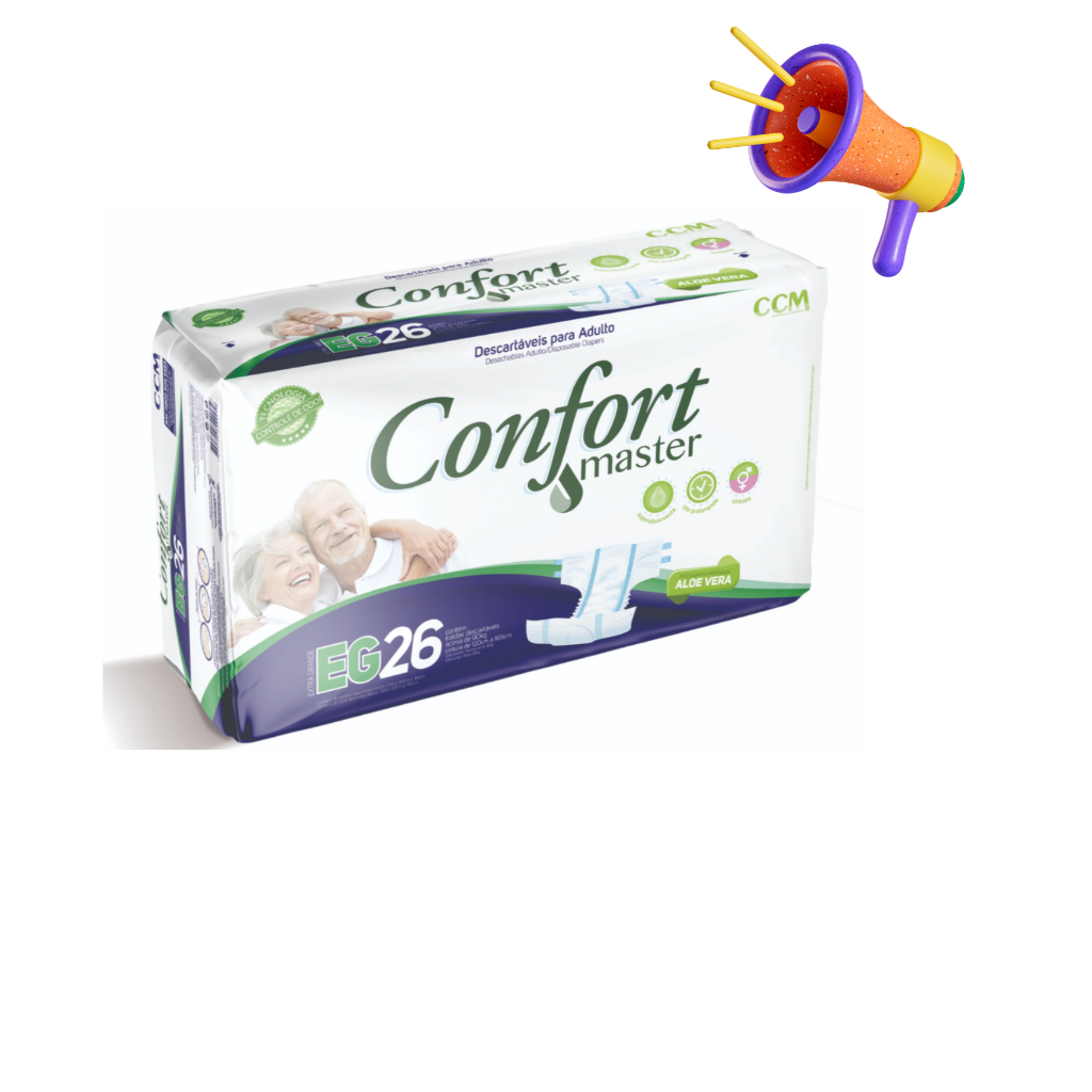 Fralda Descartavel Geriatrica Confort Master Extra Grande - Com 26 UN
