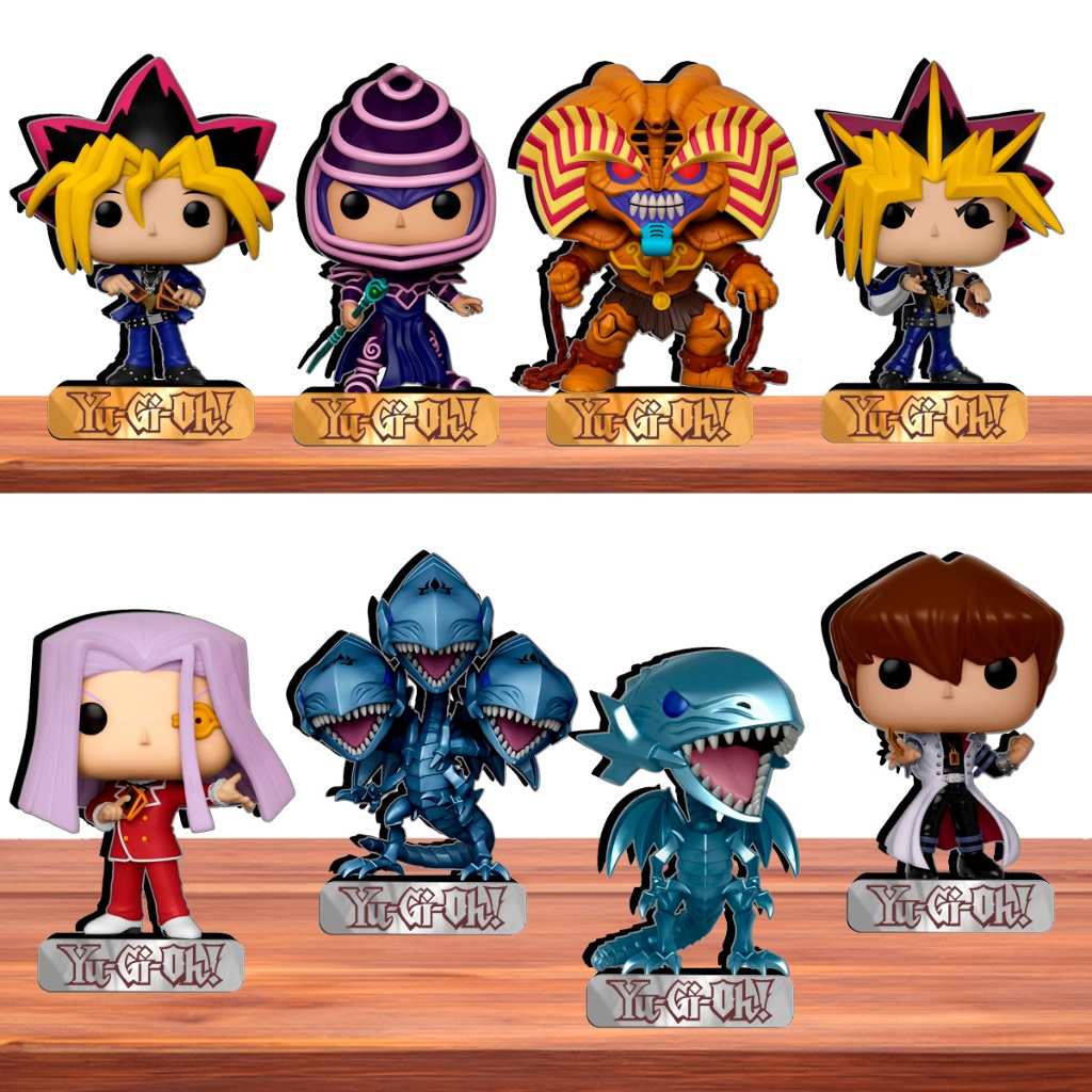 Kit Totens Yu-Gi-Oh Pop Mdf Boneco Pop 12 Cm Enfeite Decoração Geek Nerd Yugioh Colecionável