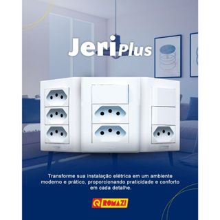 Conjunto Tomada e Interruptores Sobrepor Romazi Jeri Plus em Oferta na Shopee