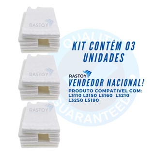 Kit 03 Feltro Almofada Esponja Absolvente Compatível Epson L3100 L3110 L3115 L3150 L3250 L5190 L5290 em Oferta na Shopee