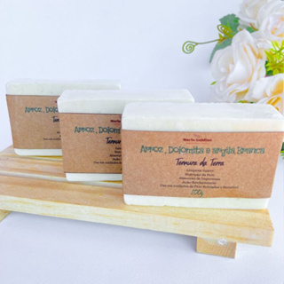 Sabonete de Arroz Com Dolomita e Argila Branca Artesanal em Oferta na Shopee