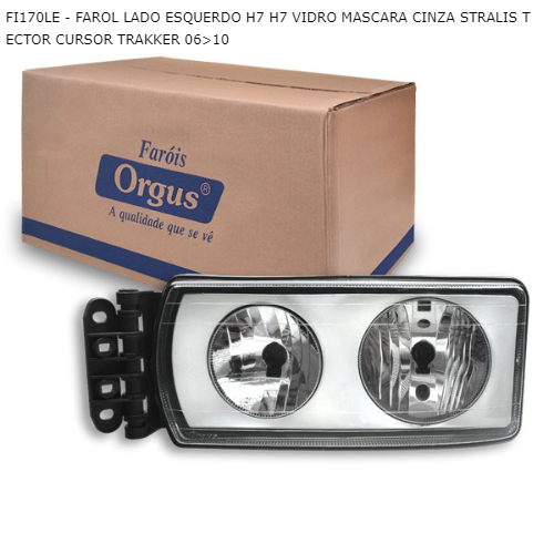 FAROL LADO ESQUERDO H7 H7 VIDRO MASCARA CINZA STRALIS TECTOR CURSOR TRAKKER 06>10
