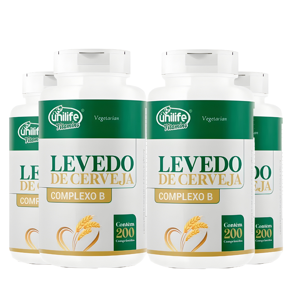 Kit 4 Un Levedo De Cerveja Complexo B 450mg 800 Comp Unilife