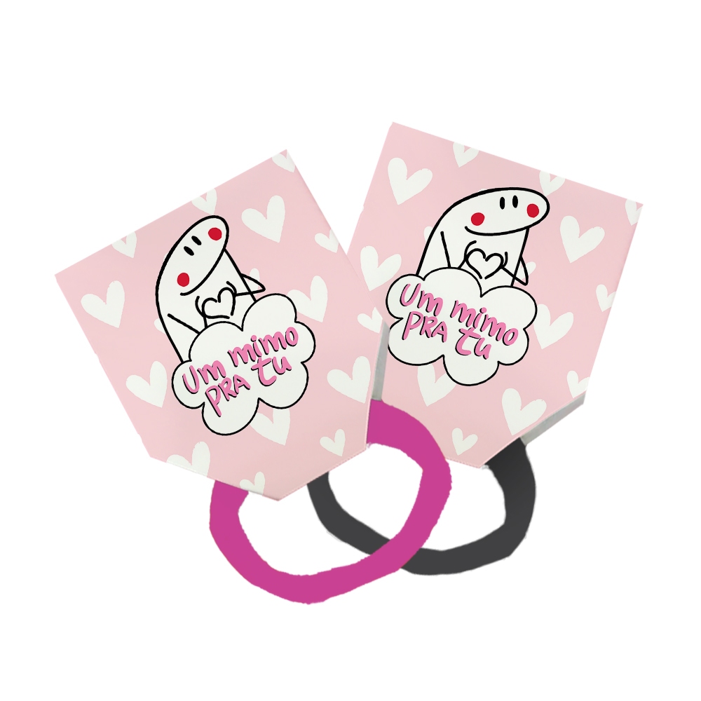 80 Xuxinha Rabicó Com Tag Lembrancinhas Um Mimo Pra Tu Meme Flork Bento Fundo Rosa Corações Branco