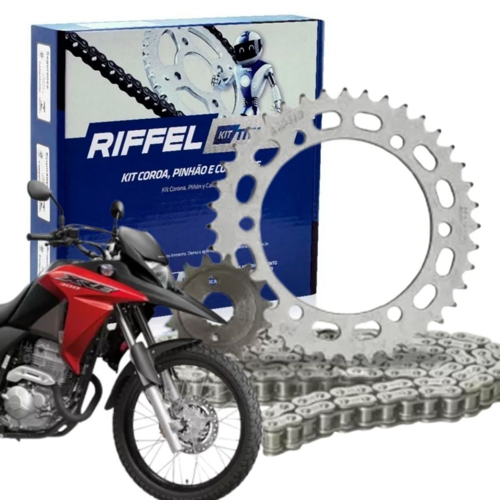 Kit Relação Tração Transmissão Honda Xre 300 2010 a 2024 Original Riffel em Oferta na Shopee
