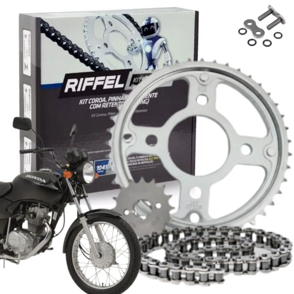 Kit Relação Tração Transmissão Retentor Cg Titan Fan 150 2004 a 2016 Original Riffel em Oferta na Shopee