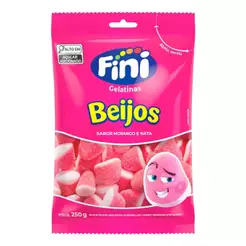 Bala de Gelatina Beijos de Morango 250g - Fini