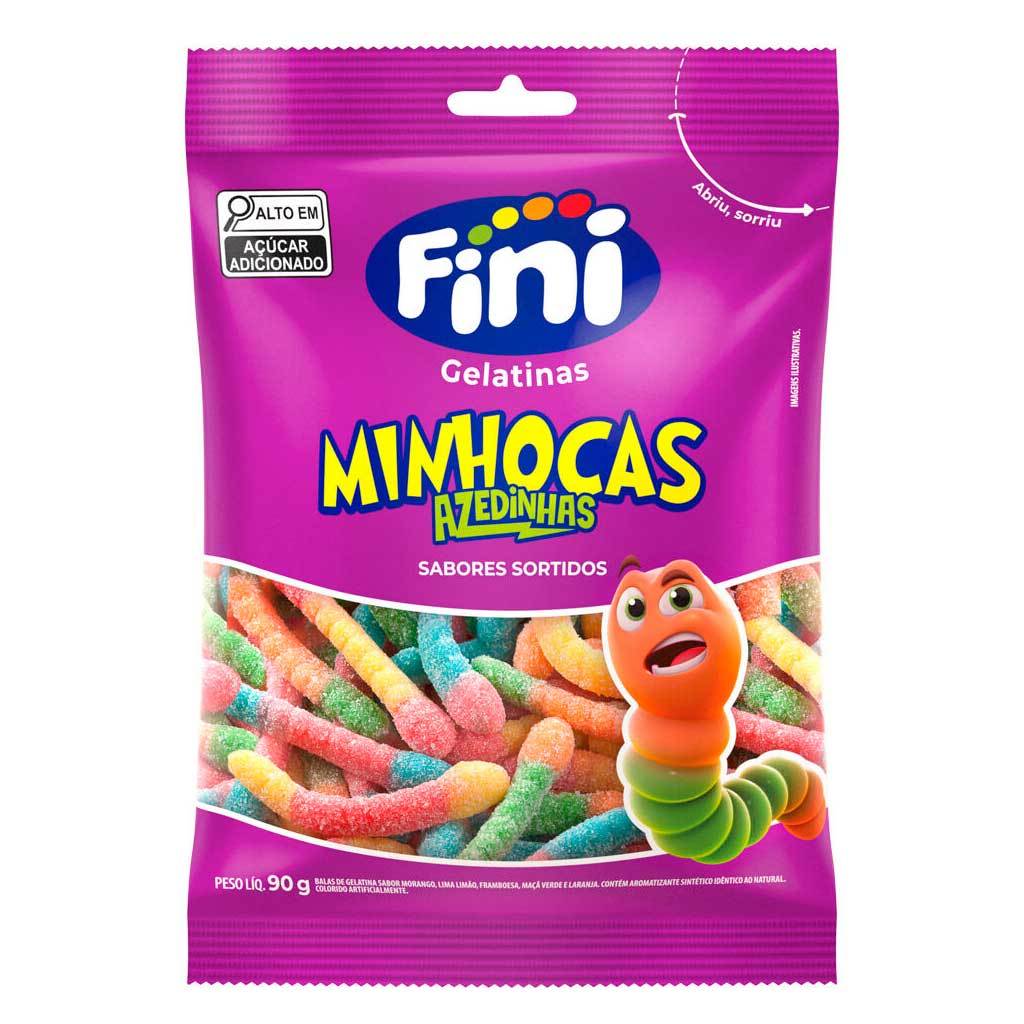 Bala de Gelatina Minhocas Azedinhas 250g - Fini