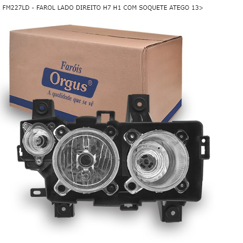 FAROL LADO DIREITO H7 H1 COM SOQUETE ATEGO 13>