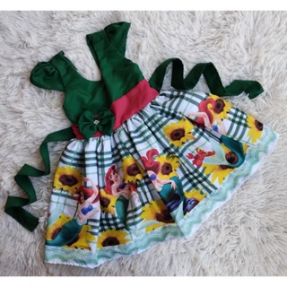 Vestido Menina Infantil Ariel a Pequena Sereia Festa Junina