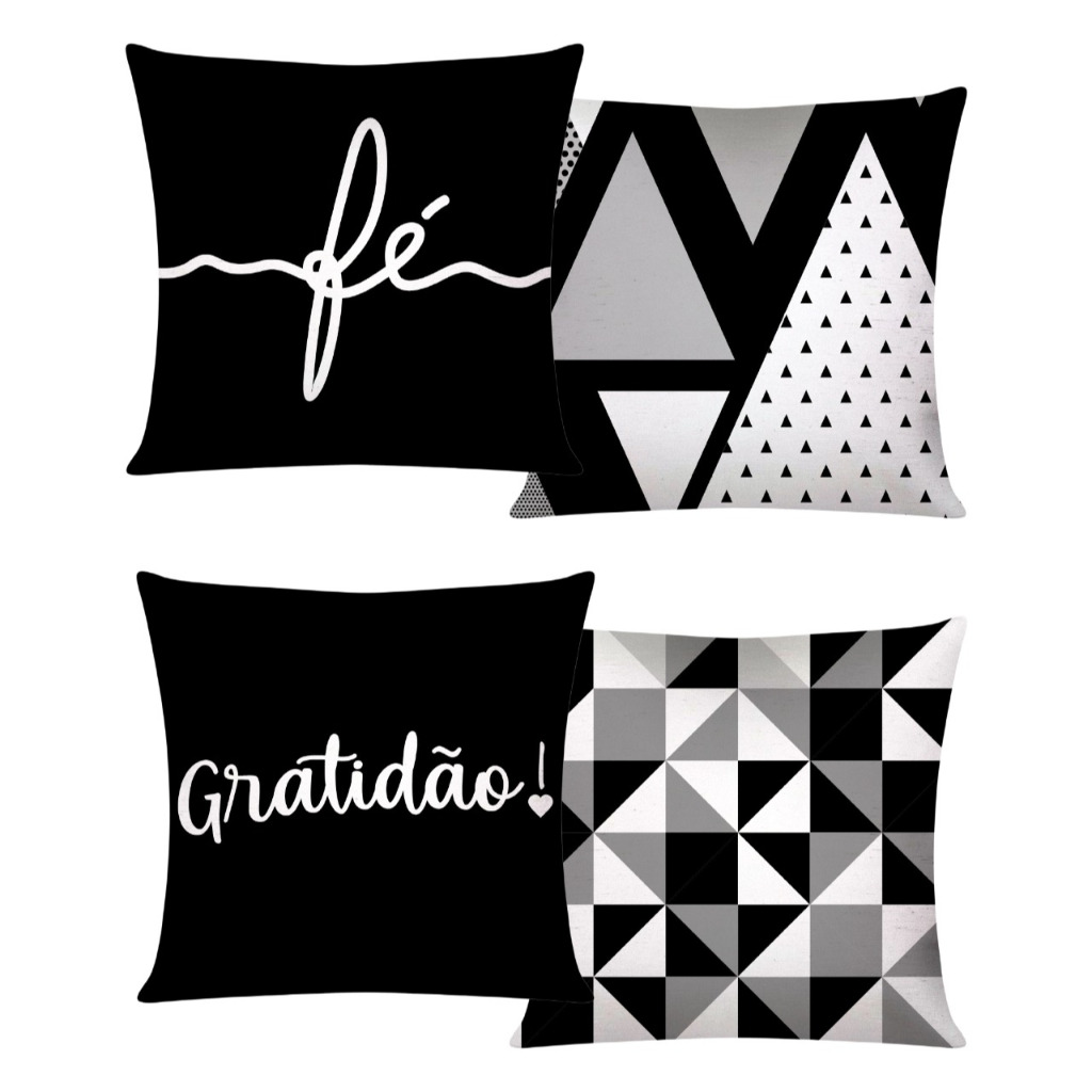 Kit C/ 4 Capas De Almofada Modern Print Decorativas Geométricas 42x42 em Oferta na Shopee