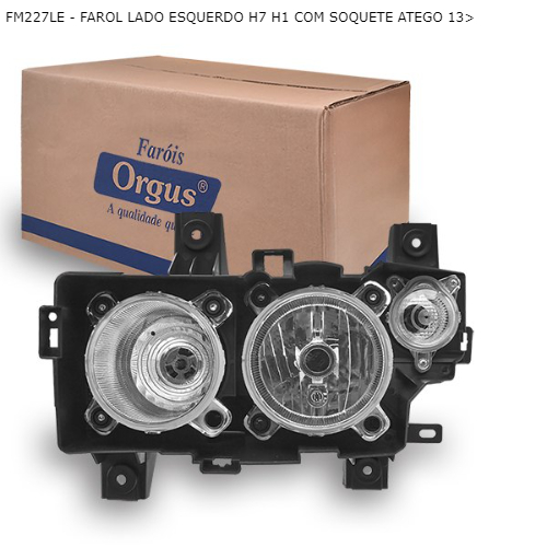 FAROL LADO ESQUERDO H7 H1 COM SOQUETE ATEGO 13>