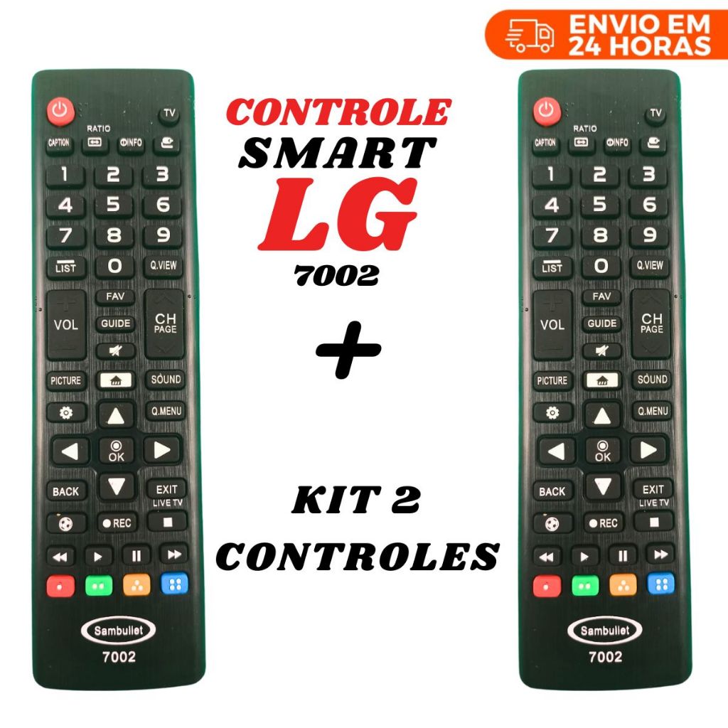 Controle Remoto LG Universal Compatível Com Smart Tv 4K LED LCD 32 40 43 50 55 65 Polegadas 7002