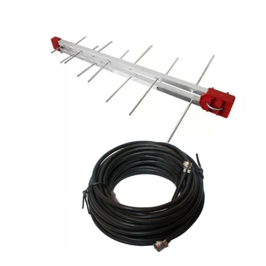 Antena Tv Digital 4K Externa UHF Log 16 Elementos Cabo 6mts