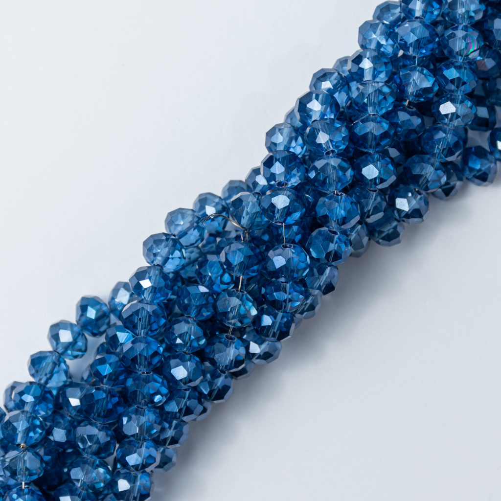 Fio De Cristal Azul Metalico 8mm 65 Contas Umbanda E Candomble em Oferta na Shopee