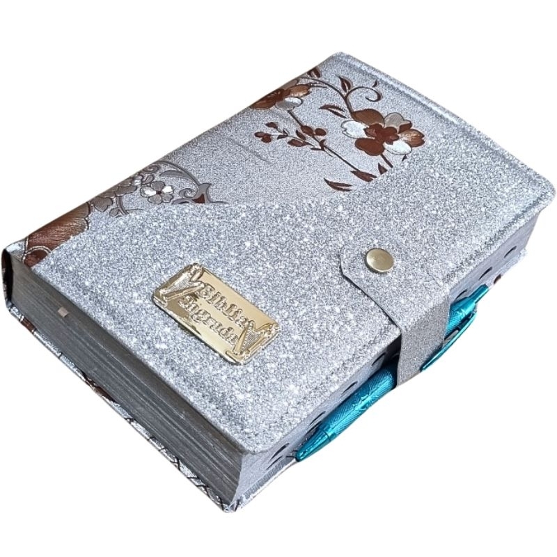 Bíblia Sagrada Glitter Letra HiperGigante Plus Com Harpa Pedraria Botão e Caneta