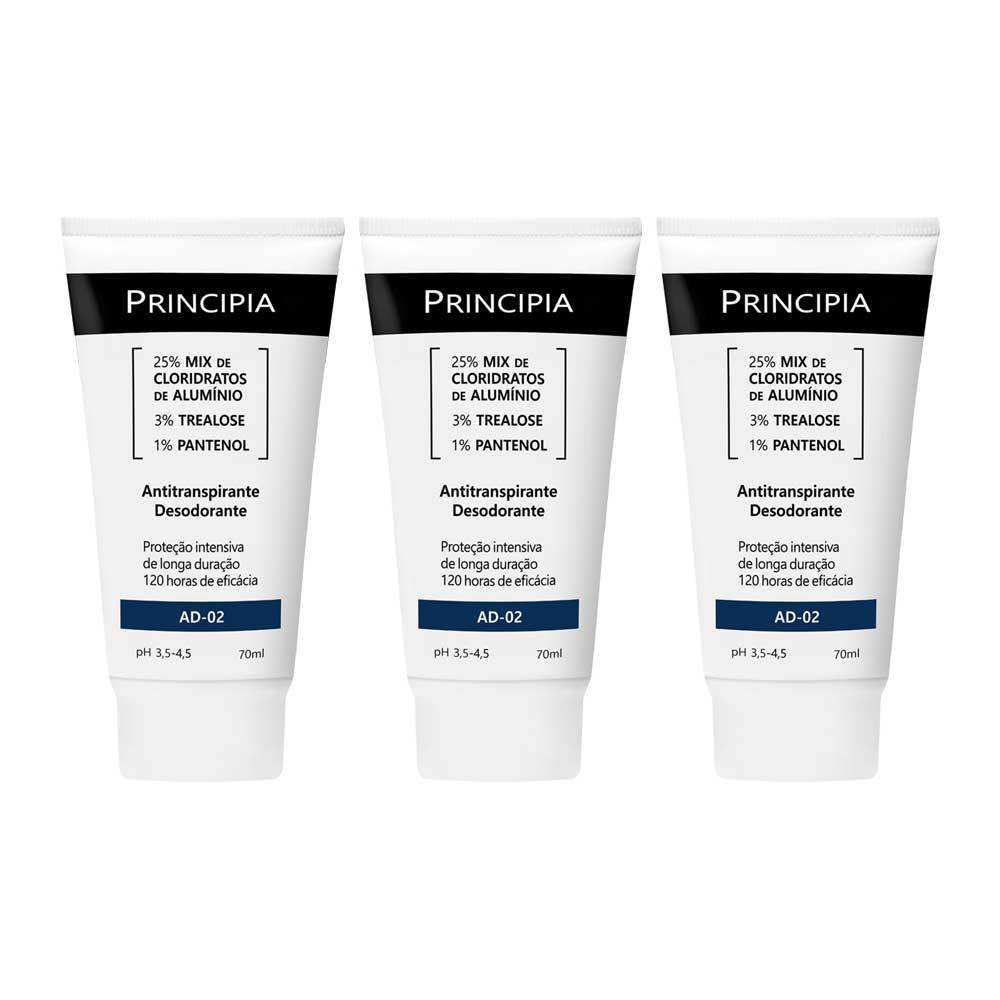 Principia Kit 3 unidades Antitranspirantes Desodorante AD-02