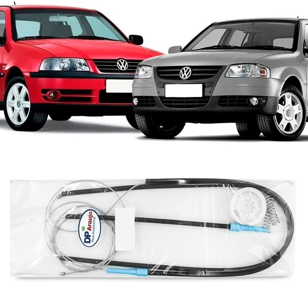 Kit Reparo Maquina Vidro Gol G3 G4 GIII GIV 1999 00 01 02 03 04 05 06 07 08 09 10 11 12 13 2014 Cabo Dianteiro Eletrico Volkswagen Dianteira Eletrica