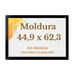 Moldura 44,9x62,3 Para Quebra Cabeça 1000 Pçs Quadro 62,3x44,9 Com Vidro