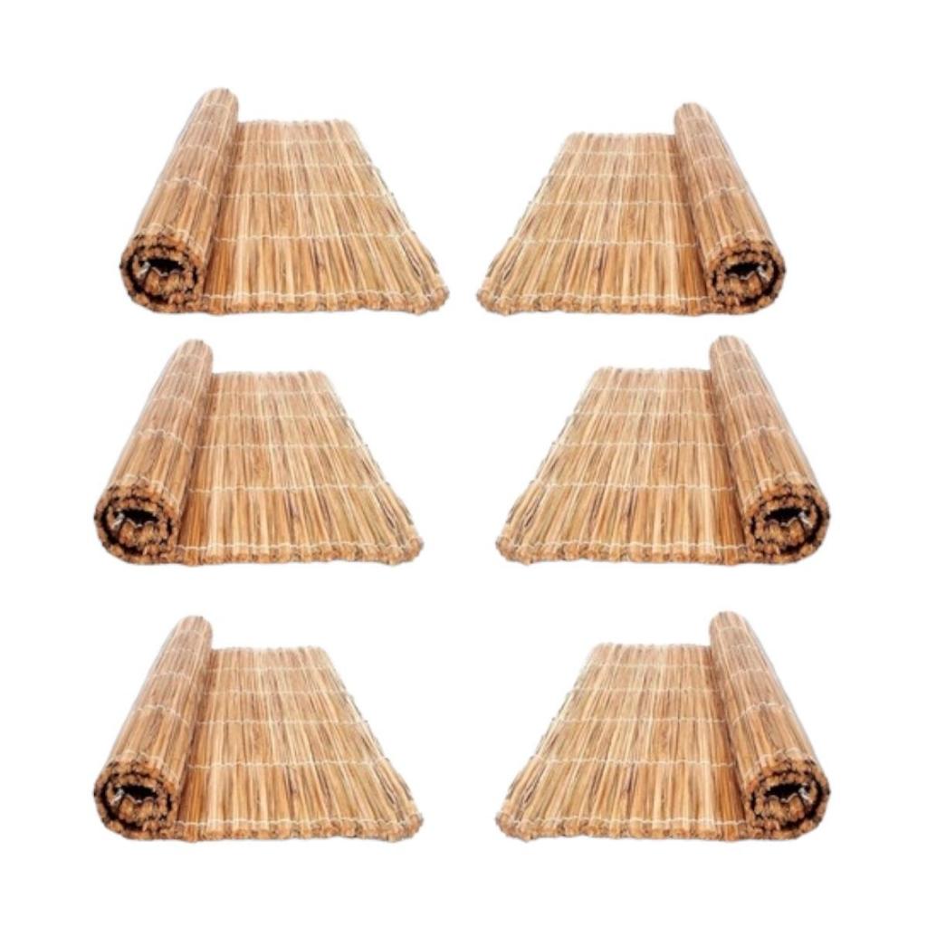 Kit Esteiras Forro Palha Taboa 1,7x1,0m Pergolado Tapete Palha Praia Tatame Cabeceira