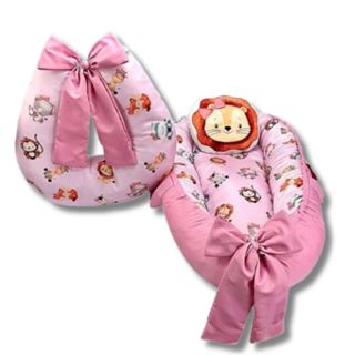 Ninho Redutor de Berço Com Zíper + Almofada de Amamentação Safari 400 Fios Extra Macio em Oferta na Shopee