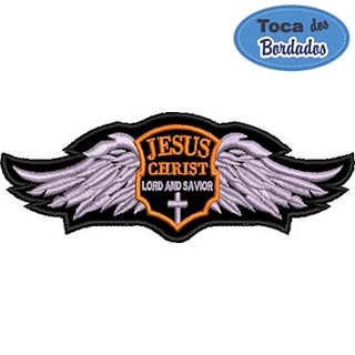 Patch Bordado Jesus Cristo Lord and Savior 4,5x12 cm Cód.1635 em Oferta na Shopee