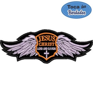 Patch Bordado Jesus Cristo Lord and Savior 4,5x12 cm Cód.1635