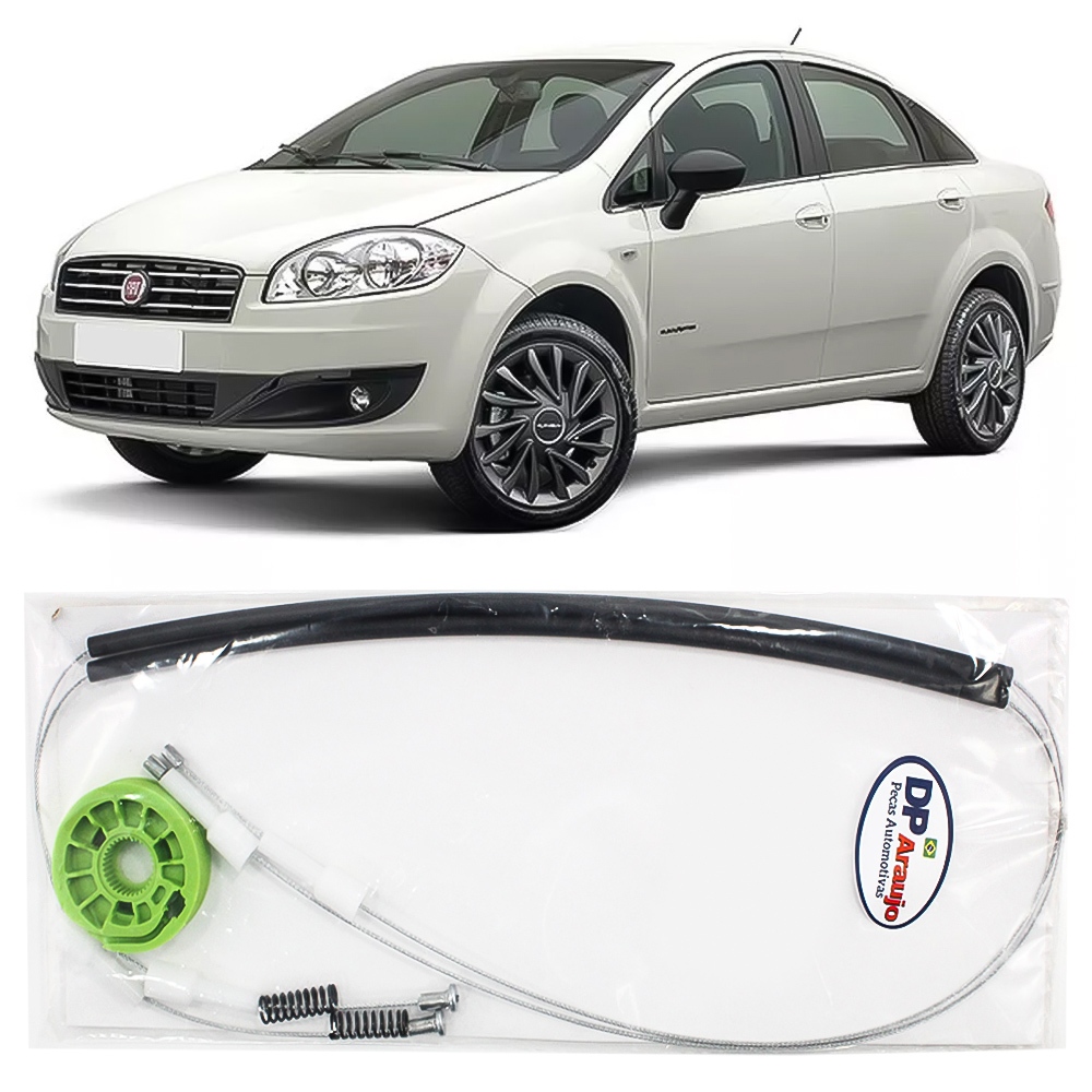 Kit Reparo Maquina Vidro Punto Linea 2008 09 10 11 12 13 14 15 16 2017 Cabo Traseiro Eletrico Traseira Eletrica Fiat