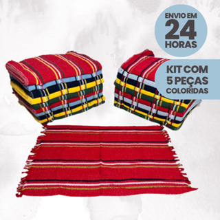 Kit 05 Tapetes de Banheiro Atoalhado Várias Cores em Oferta na Shopee