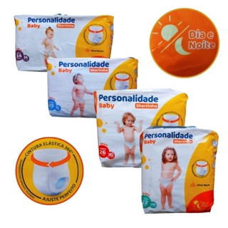 Fralda Shortinho Personalidade Baby Fralda Calça Pants Dia e Noite em Oferta na Shopee