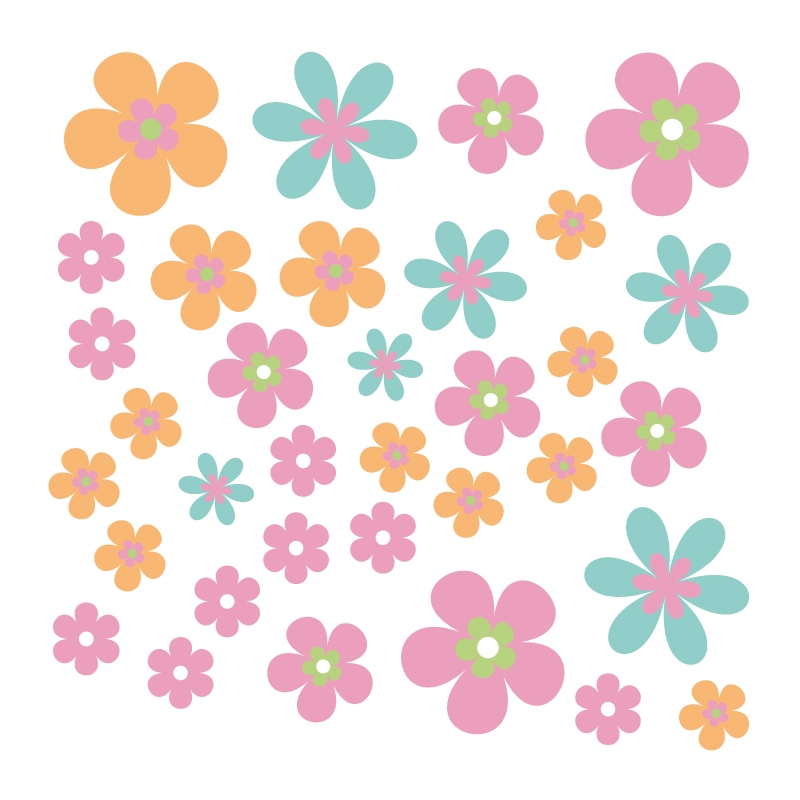 Adesivo de Parede Infantil Flores Jardim Candy Color Quarto - 318ir em Oferta na Shopee