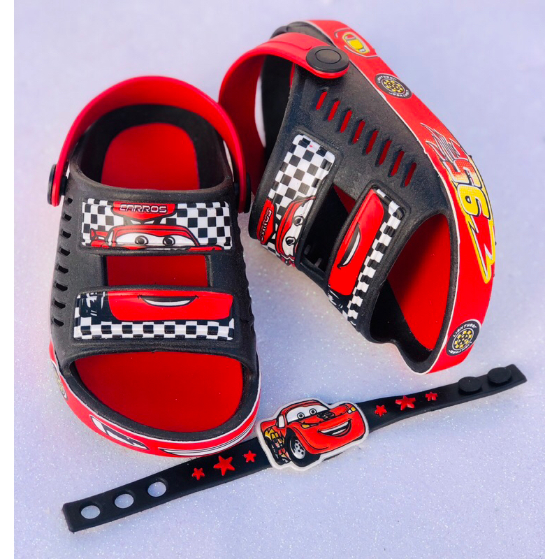 sandália di carros papete babuche chinelo calçados sapato baby bebê infantil para meninos do carros aberto em Oferta na Shopee