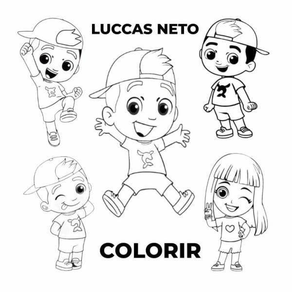 30 Desenhos Para Pintar E Colorir Luccas Neto - Folha A4 Avulsa !