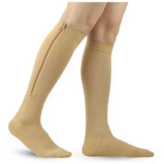 Meia 3/4 Média Compressão 20-30 Mmhg Unissex - Com Ziper em Oferta na Shopee