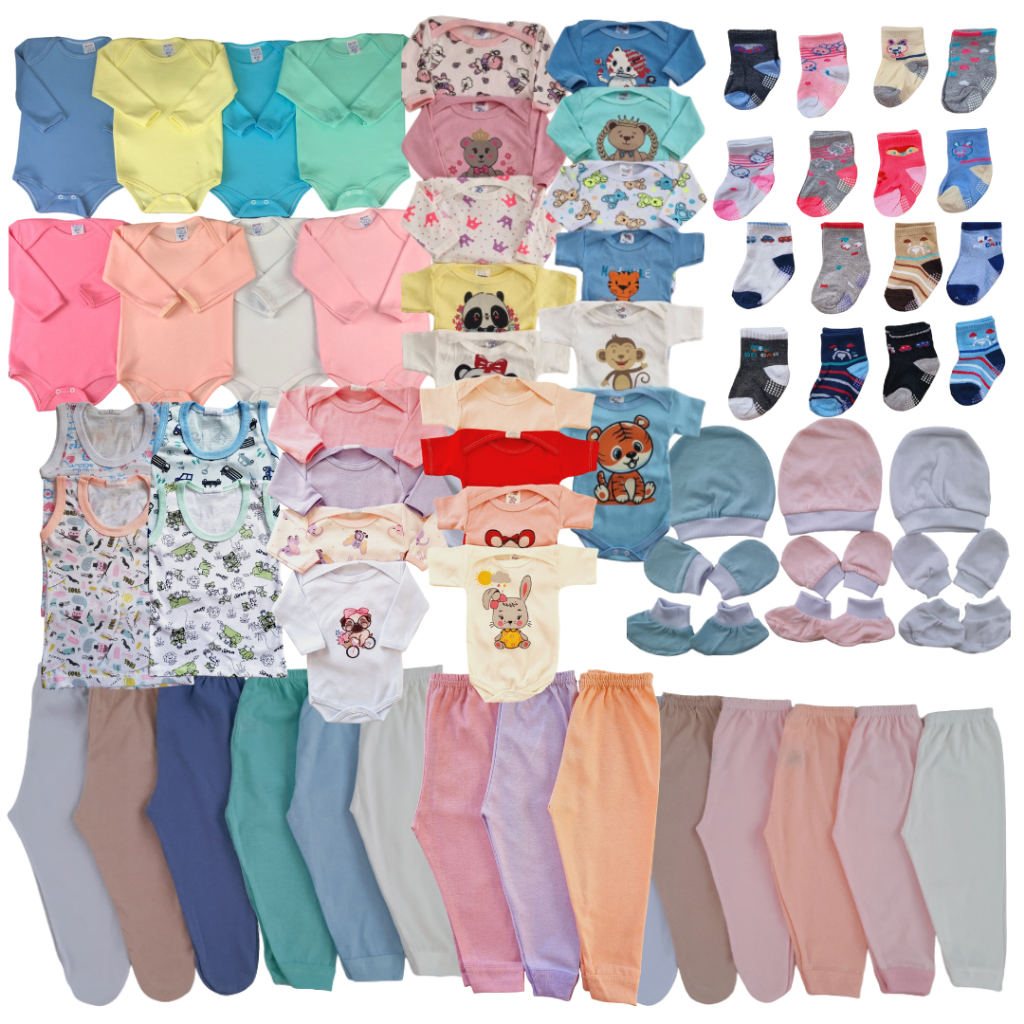 Kit 36 peças Roupas de bebe enxoval maternidade Menino ou Menina Body + Mijão /Calça em Oferta na Shopee