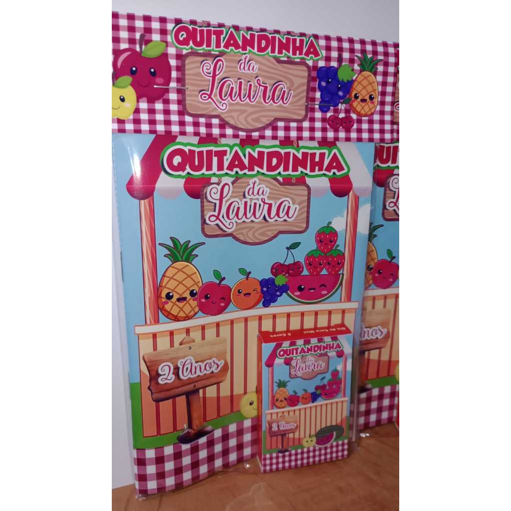 Mini kit colorir quitandinha frutas saúde feira quitanda - escolha sua arte - FAZEMOS TODOS OS TEMAS - revista colorir quitandinha 15x10 - kit pequeno com mini giz pesonalizado lembrancinha