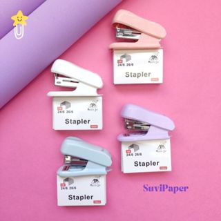 Mini Grampeador de Papel Fofo com Extrator e Grampos - Cores Rosa, Roxo, Verde e Azul - 1 Unidade com 320 Grampos em Oferta na Shopee