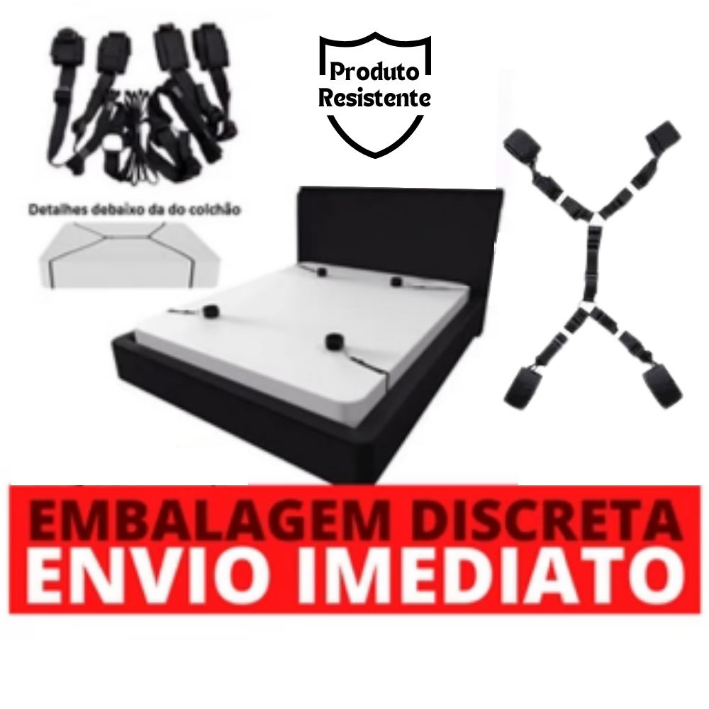 Kit Prender Na Cama BDSM com algemas sado