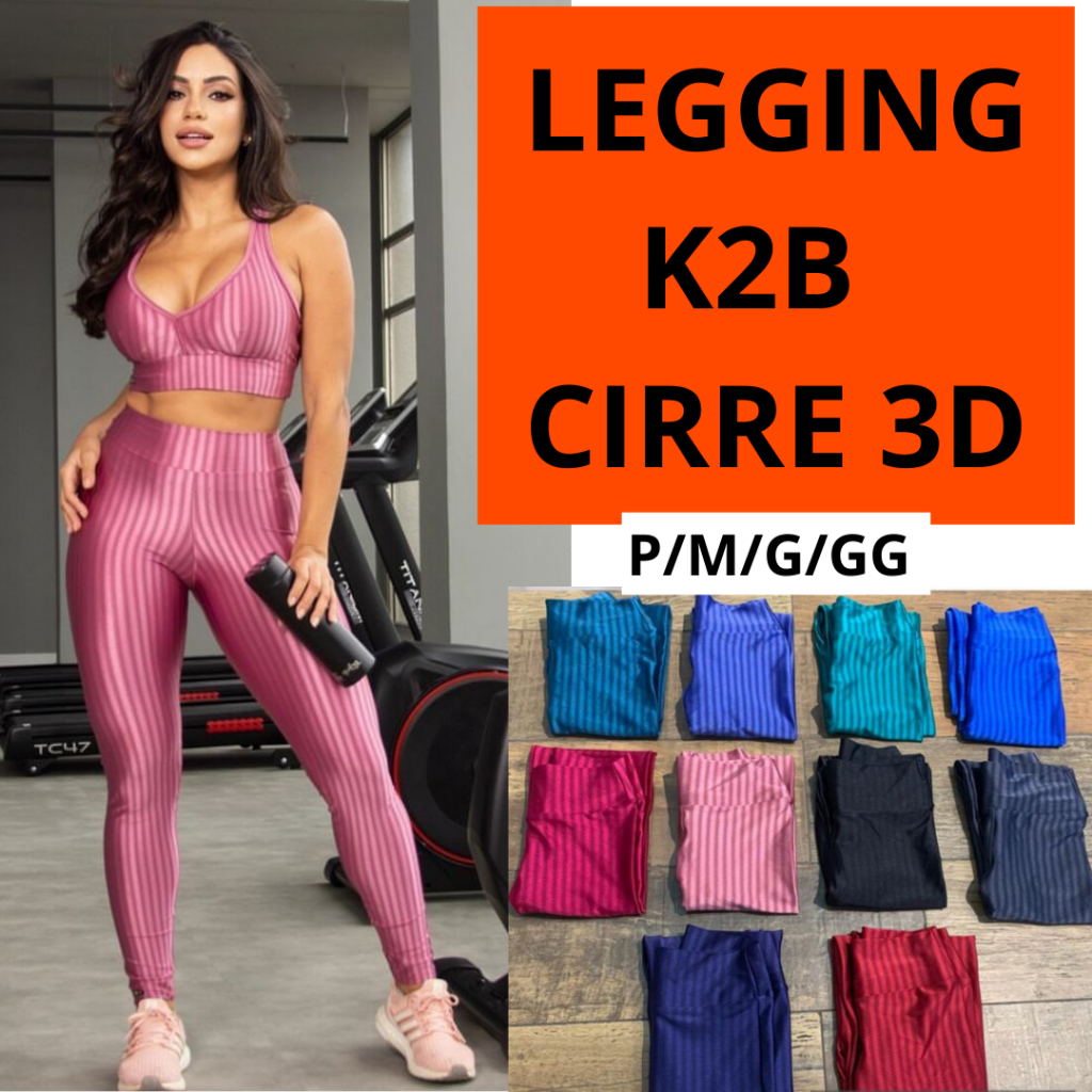 Legging Feminina de Academia P ao GG K2b Cirre 3D Fitness Leg Academia Tecido Premium Confortavel
