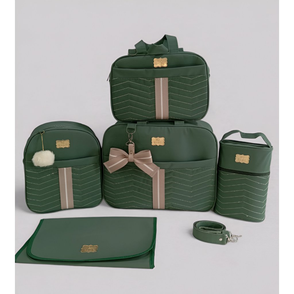 Bolsa Maternidade com fita Menina/Menino Mala para recém nascido Kit de luxo 05 peças emperméavel Térmico Ayla Baby