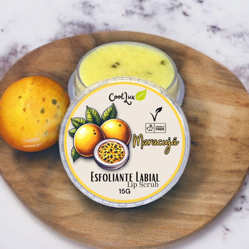 Esfoliante Labia Lip Scrub Maracujá Natural Feito da fruta Vegano 15G