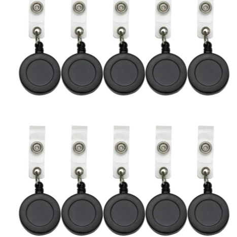 30 unidades e 10 unidades de Porta Cracha Retrátil Roller Clip em Oferta na Shopee