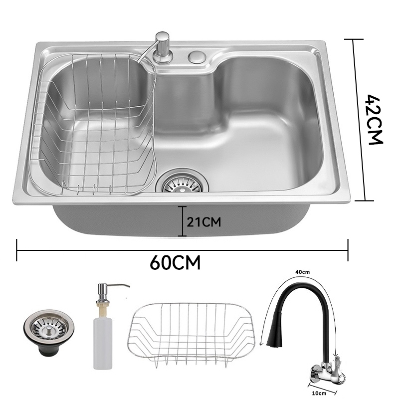 Cuba Dupla Gourmet Cozinha Aço Inox Com Acessórios 60cm×40cm Para envio imediato