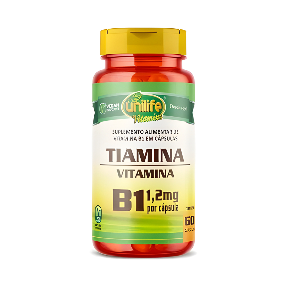 Vitamina B1 Tiamina 1,2mg 60 Caps Vegano Unilife