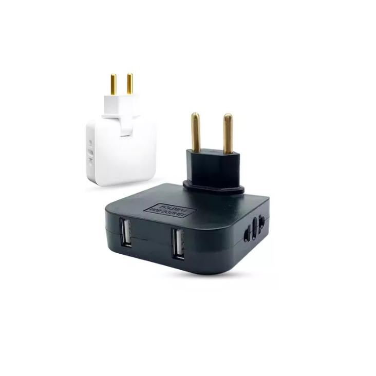 Adaptador Tomada 10a Dobrável Entrada 3 Pinos Com 2 Usb 2500W em Oferta na Shopee