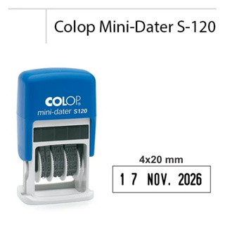 Carimbo Mini Datador S120 Colop Azul em Oferta na Shopee