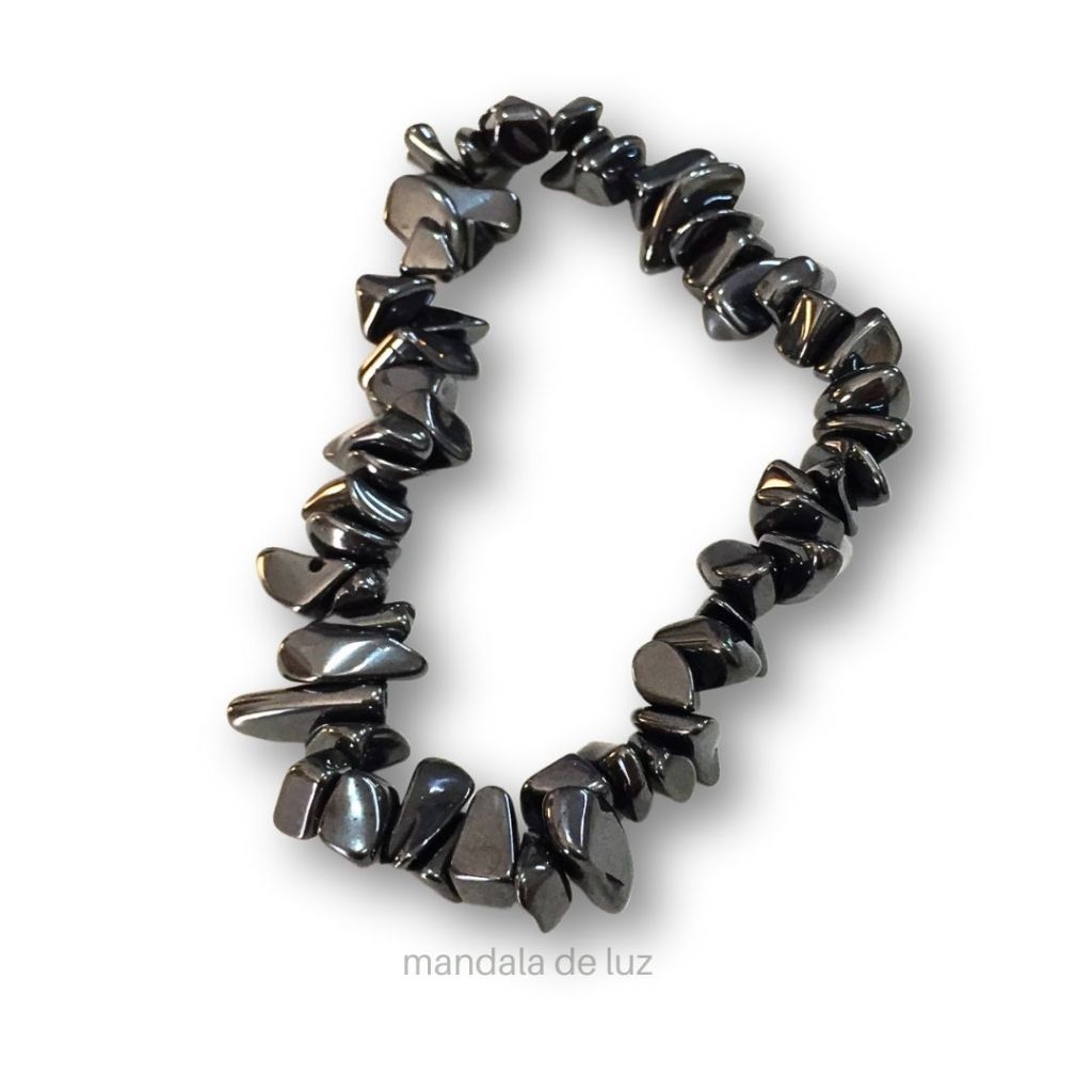 Pulseira de Hematita Pedra Natural Cristal Cascalho