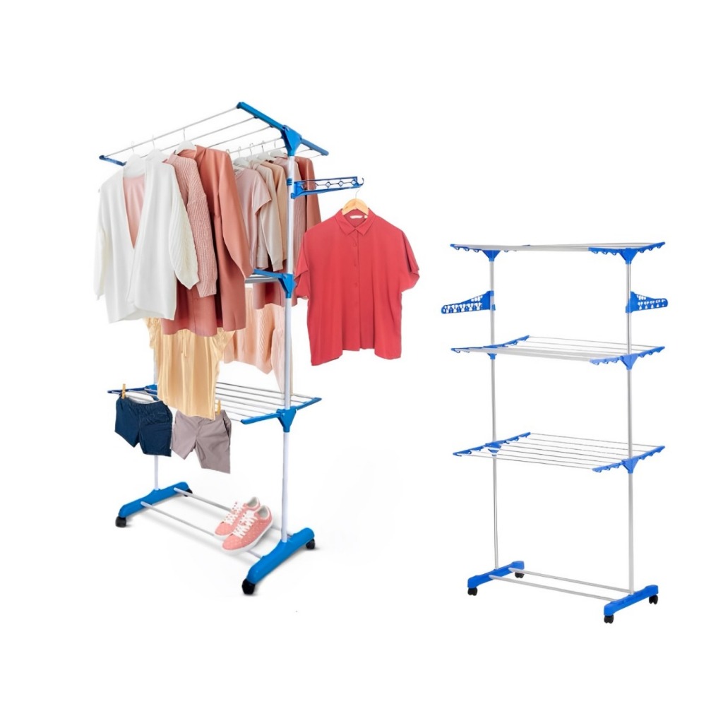 Varal De Chão Roupa Calcinha Grade 3 Andares Dobrável Portátil Casa Utilidade Decoração Organização